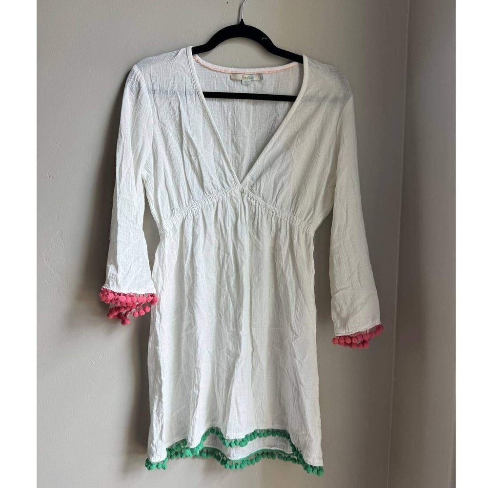 Boden Beach Kaftan Cotton Mini Dress Cottagecore Boho 4 Resortwear Euro Summer - Picture 2 of 4